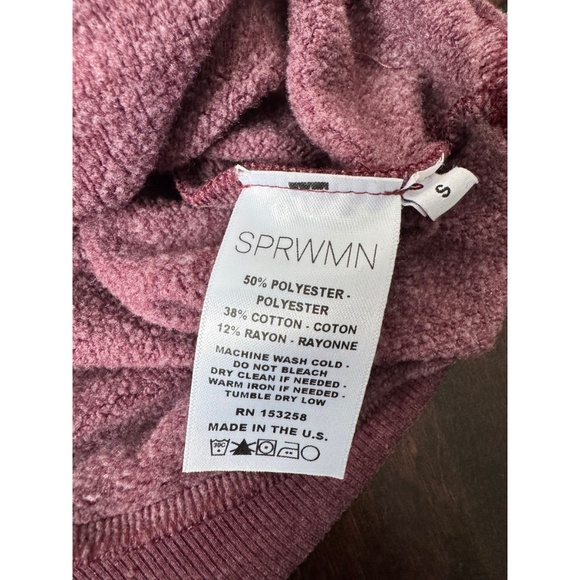 SPRWMN Heart Sweatshirt in Pinot, Size Small, NWT - Picture 12 of 13